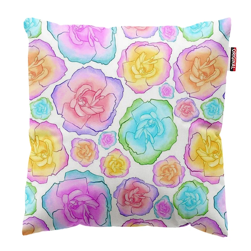 کوسن پاد آفرین طرح گل کد 3787 سایز 30*30 سانتی متر