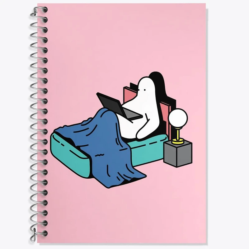 دفتر زبان 50 برگ خندالو مدل سه خط طرح تنبل خسته کد 29429