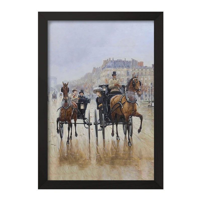 تابلو خندالو مدل نقاشی دورگرد شانزلیزه اثر ژان برو کد F12345