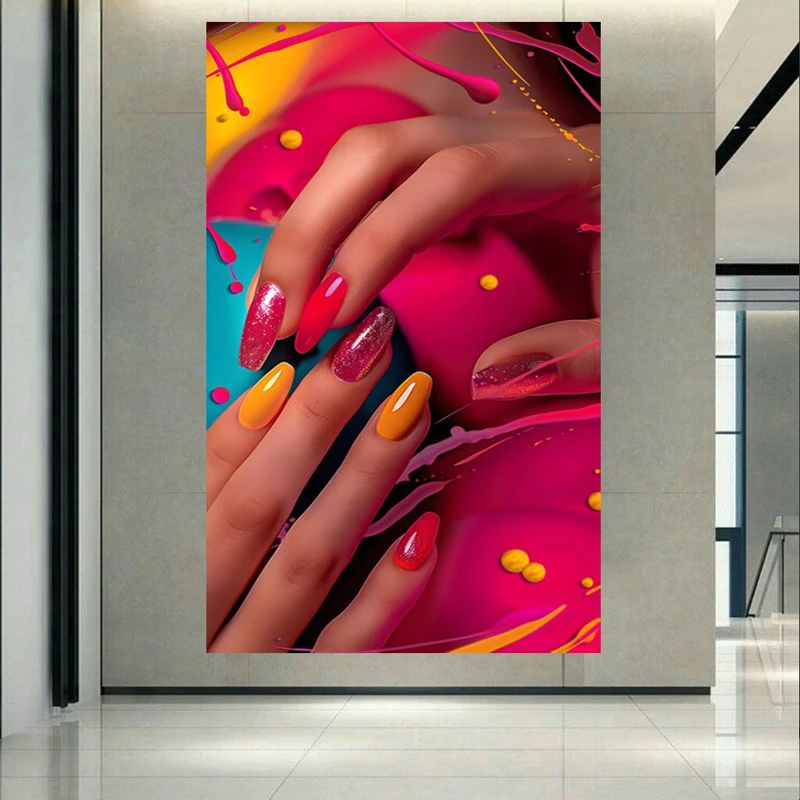 پوستر طرح مخمل کاشت ساده ناخن مدل براق کد AR303281