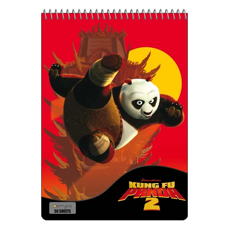 دفتر نقاشی 50 برگ سیمی کارنیکا طرح پاندای کونگ فوکار Kung Fu Panda کد 21408