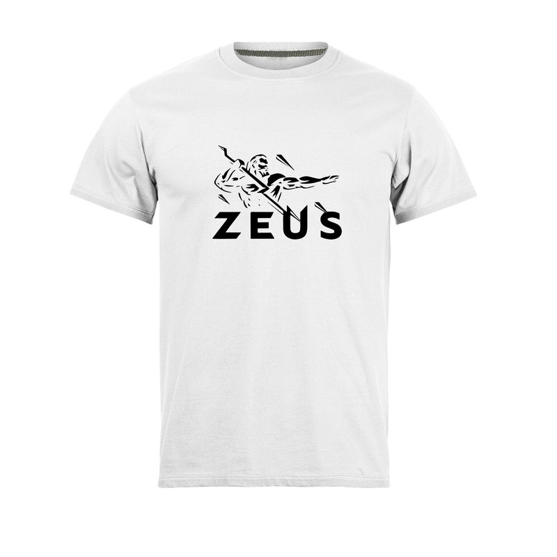 تی شرت آستین کوتاه مردانه مدل zeus_NC1_0272_رنگ سفید