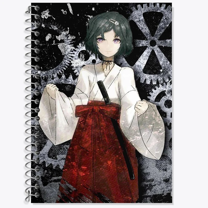 دفتر زبان 50 برگ خندالو مدل سه خط طرح روکا انیمه اشتاینز گیت کد 17511