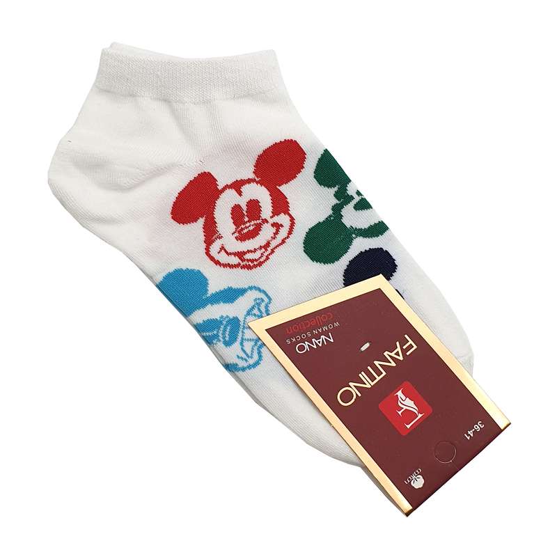 جوراب دخترانه مدل میکی موس کد JB146-WH