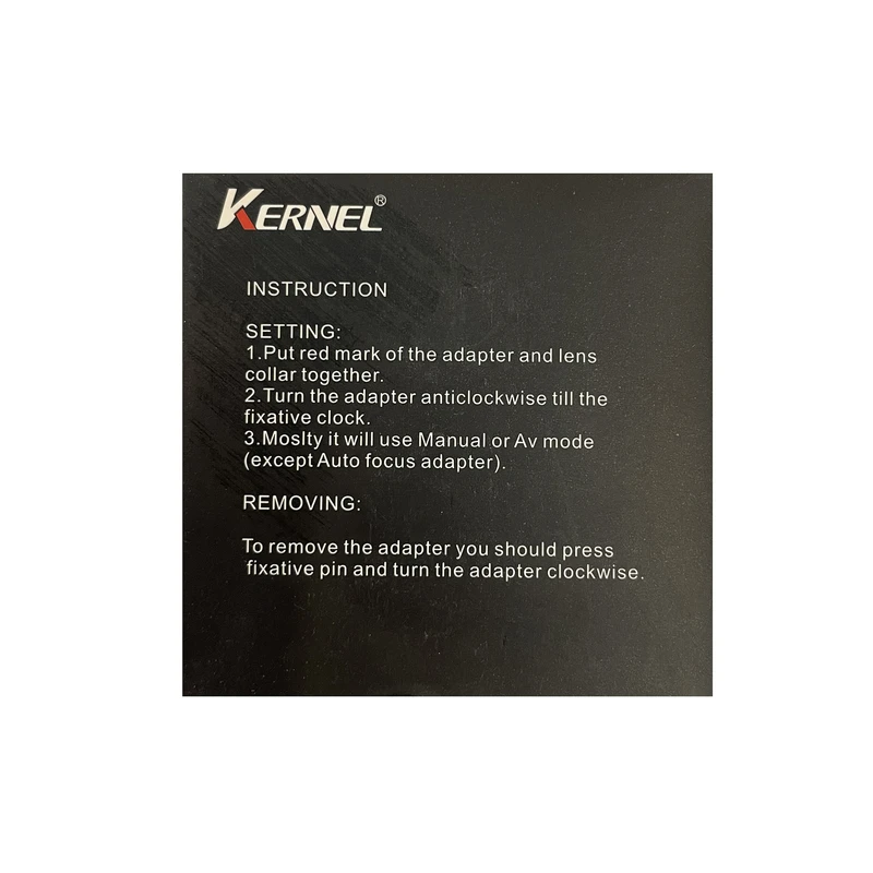 عکس شماره 2 : آداپتور لنز کرنل مدل adapter tube for digital camera-for c-y-m4-3