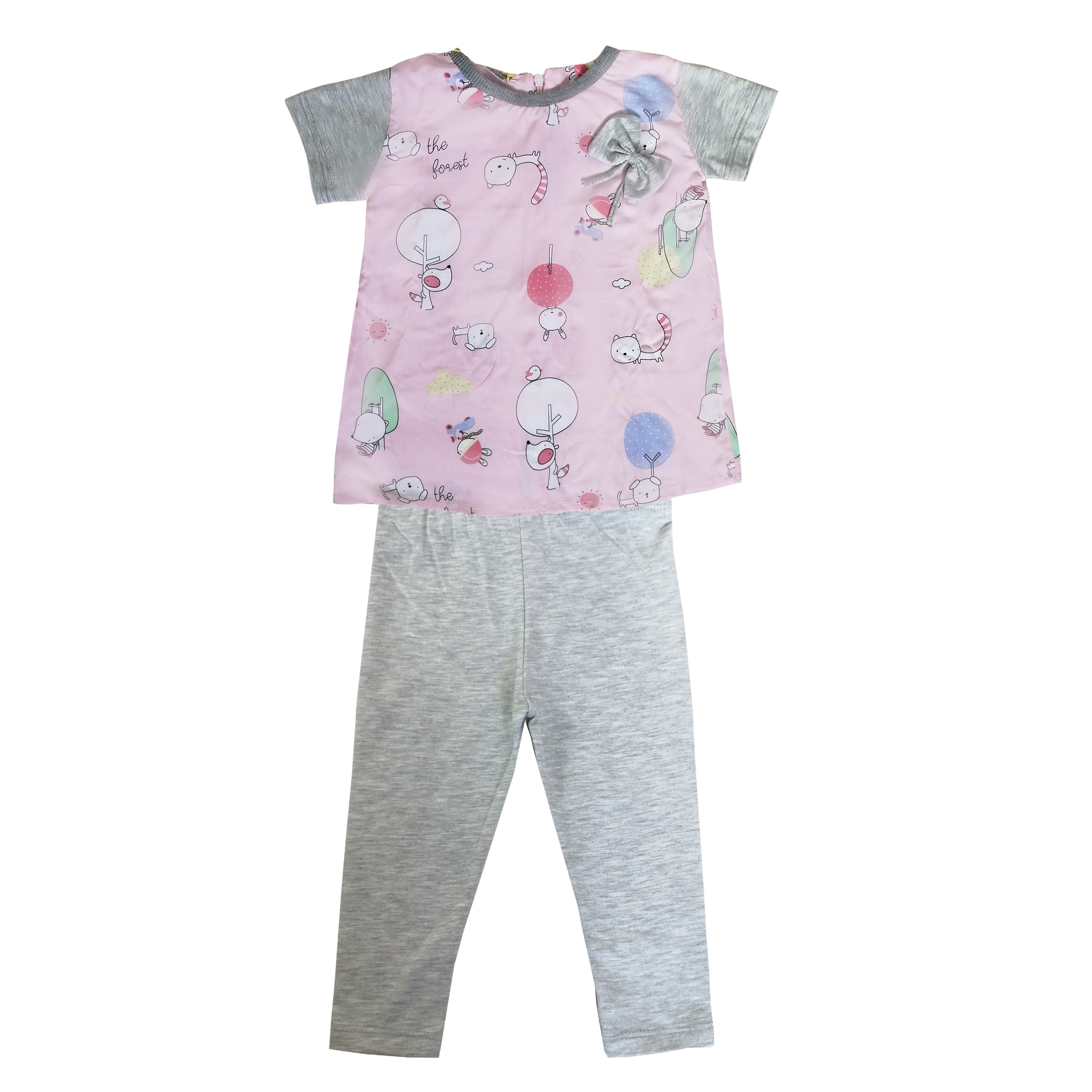 ست تیشرت و شلوار دخترانه بانامان مدل b896