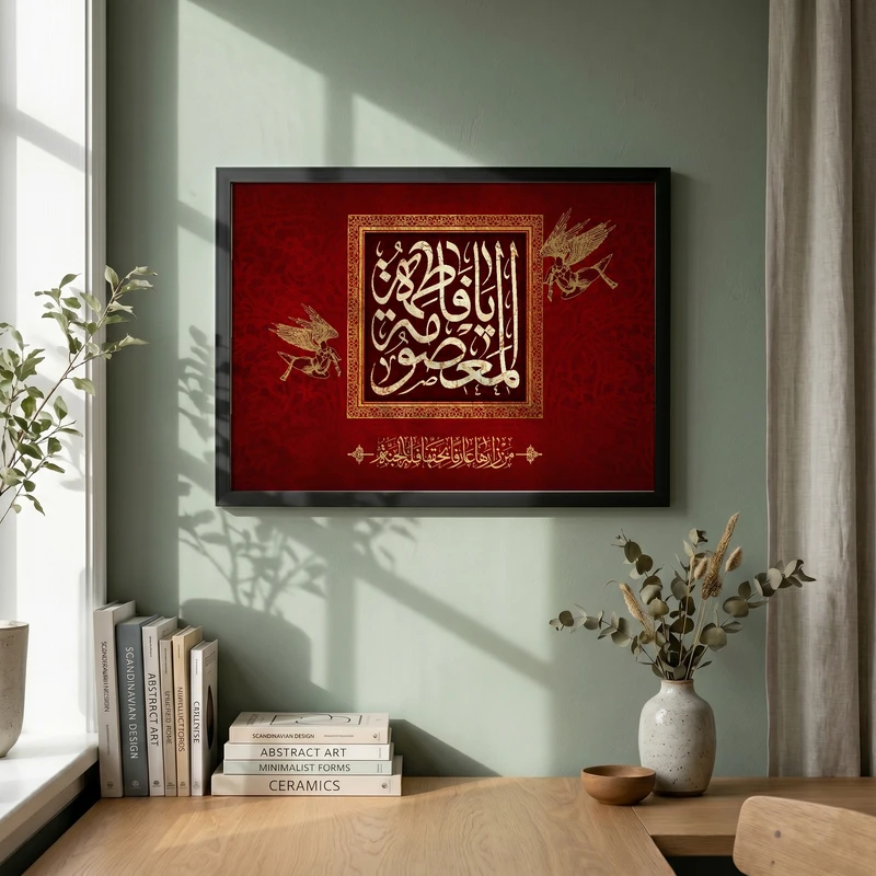 تابلو طرح شهادت حضرت معصومه (س) مدل G14427 فریم مشکی