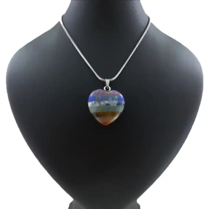 گردنبند مدل هفت چاکرا طرح قلب