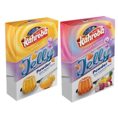 پودر ژله انبه و میوه‌های استوایی کهربا - 100 گرم مجموعه 2 عددی