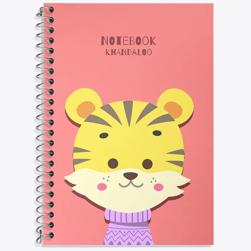 دفتر زبان 50 برگ خندالو مدل سه خط طرح ببر بامزه کد N1109