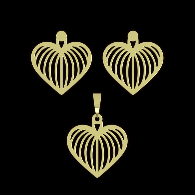 نیم ست طلا 18 عیار زنانه مدوپد مدل قلب کد NA11388