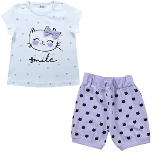 ست تی شرت و شلوارک دخترانه نیروان مدل 1999 -1