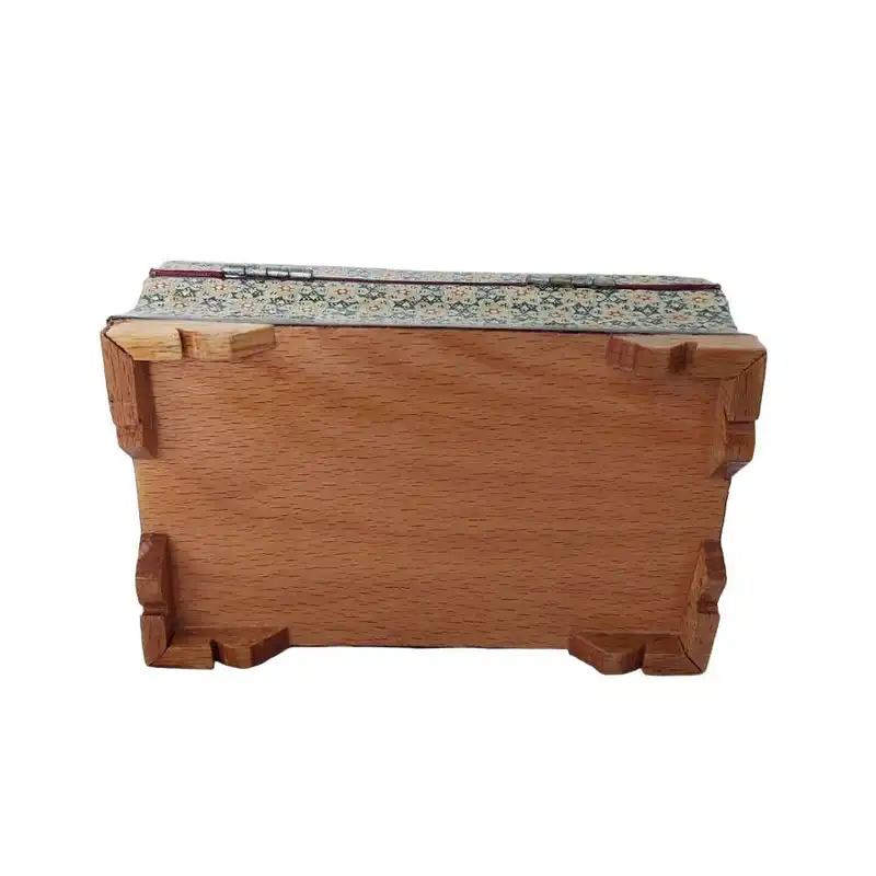 جعبه جواهرات خاتم کاری مدل گل و مرغ کد 226