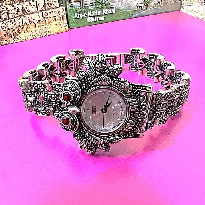 ساعت مچی عقربه ای نقره زنانه اچ اف مدل glsr-1215 -  - 2