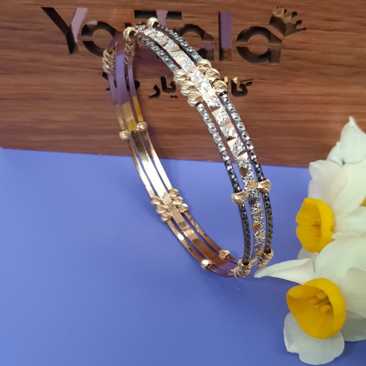 النگو طلا 18 عیار زنانه گالری یارطلا مدل 12 کد AL45-W-2 النگو طلا 18 عیار زنانه گالری یارطلا مدل 12 کد AL45-W-2