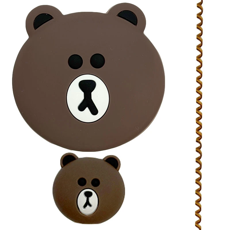 محافظ کابل مدل Line Bear به همراه محافظ شارژ دیواری مجموعه 3 عددی