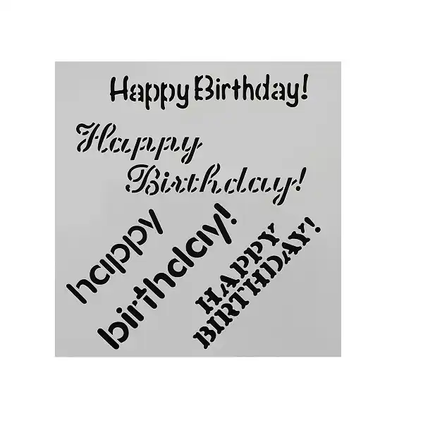 ابزار تزیین کیک به گز مدل استنسیل کوکی طرح Happy