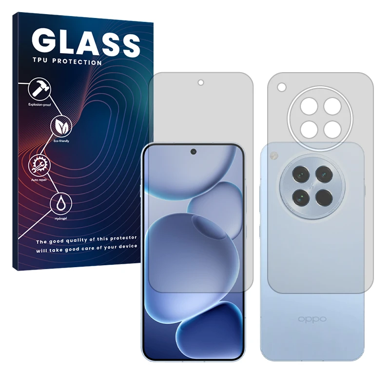 محافظ صفحه نمایش مات گلس مدل هیدروژلی مناسب برای گوشی موبایل اوپو Find X8s به همراه محافظ پشت گوشی