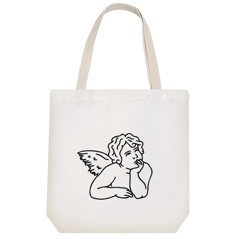 ساک خرید پارچه ای خندالو طرح فرشته مدل توت بگ کد 6842