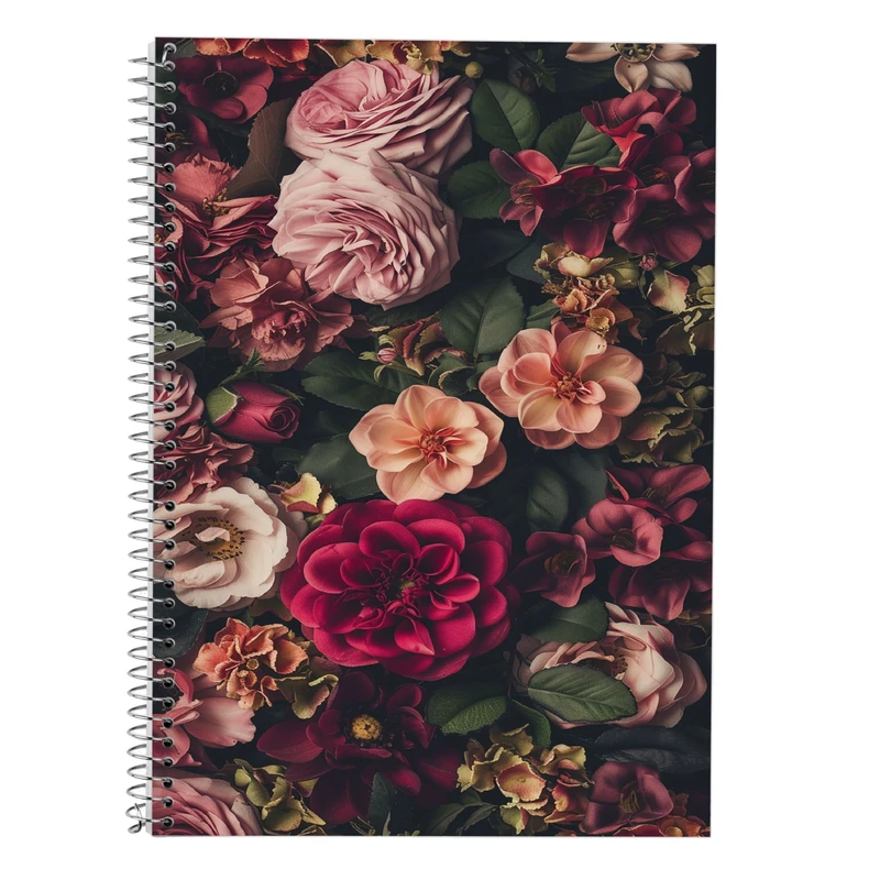 دفتر زبان 50 برگ مدوپد مدل دو خط طرح گل کد DF13372