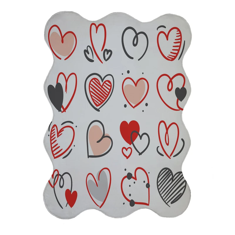 پادری مدل دالبر طرح قلب کد 8434 سایز 80x110 سانتی متر