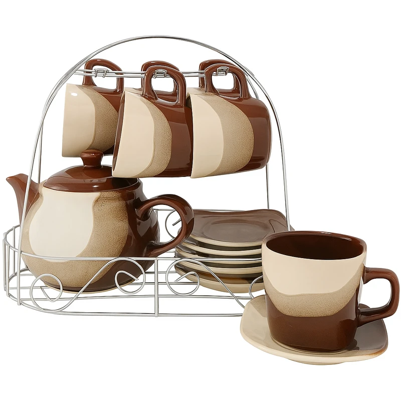 سرویس قهوه خوری 13 پارچه 6 نفره مدل HMZ کد 6027