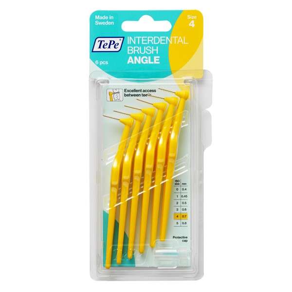 مسواک بین دندانی ته‌په مدل Angle سایز 4 بسته 6 عددی