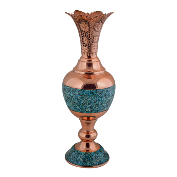 AGHAJANI HANDICRAFTS Turquoise inlaying vase, F052 Model