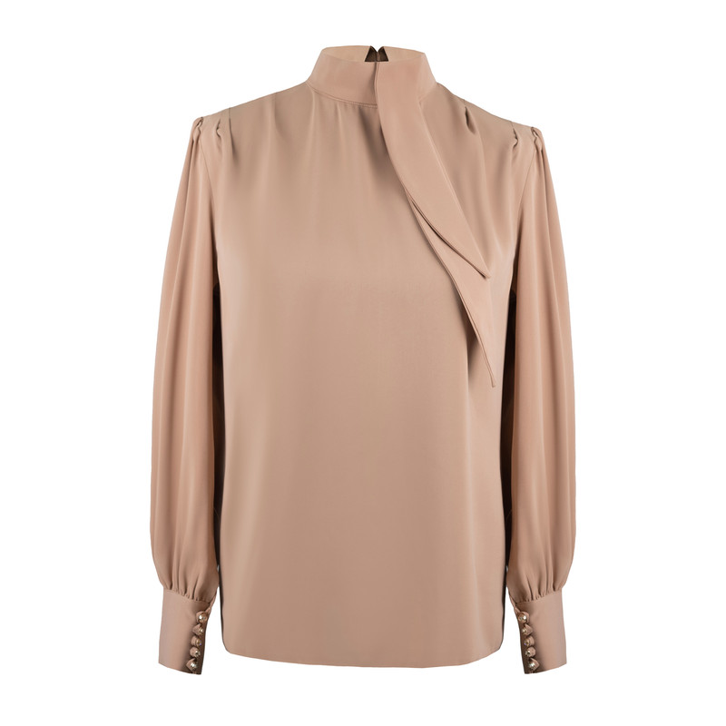 بلوز آستین بلند زنانه مدل یقه برگی