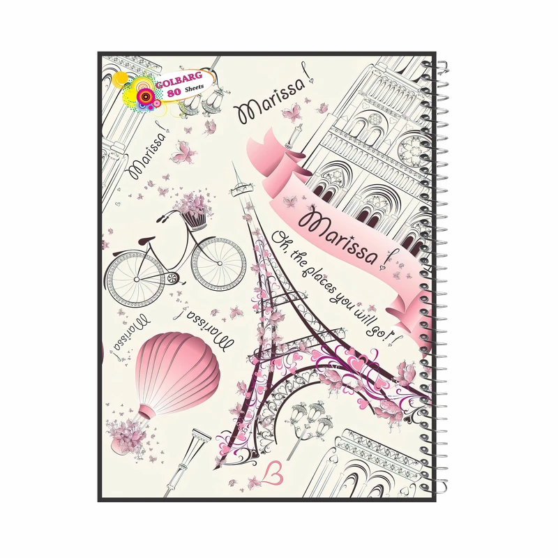 دفتر مشق 80 برگ گلبرگ طرح پاریس کد 3021