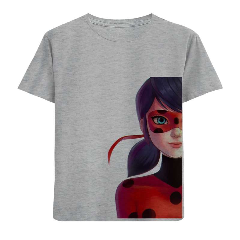 تی شرت آستین کوتاه دخترانه مدل دختر کفشدوزکی کد F647