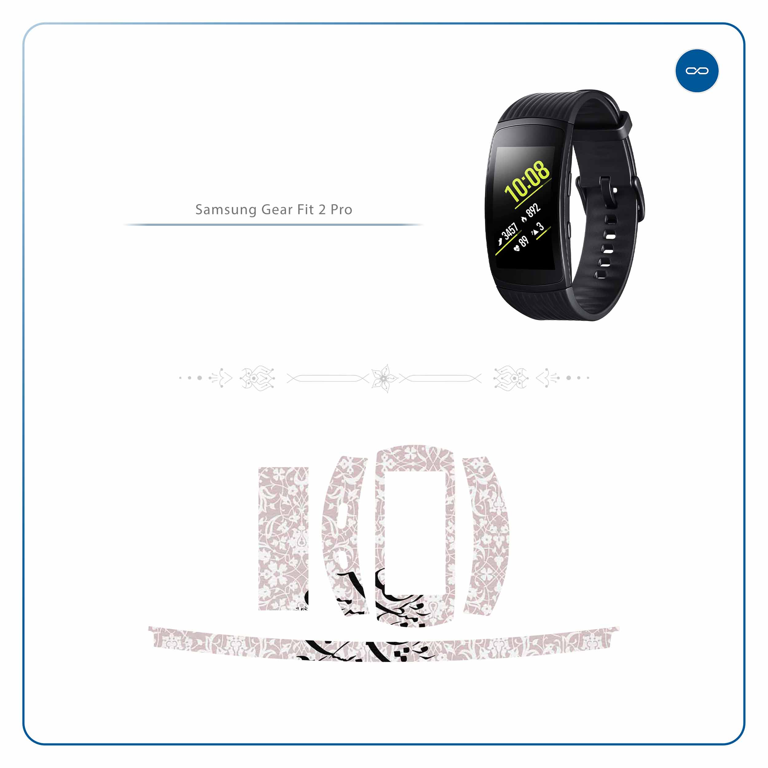 برچسب ماهوت طرح Nastaliq-2 مناسب برای ساعت هوشمند سامسونگ Galaxy Gear Fit 2 Pro