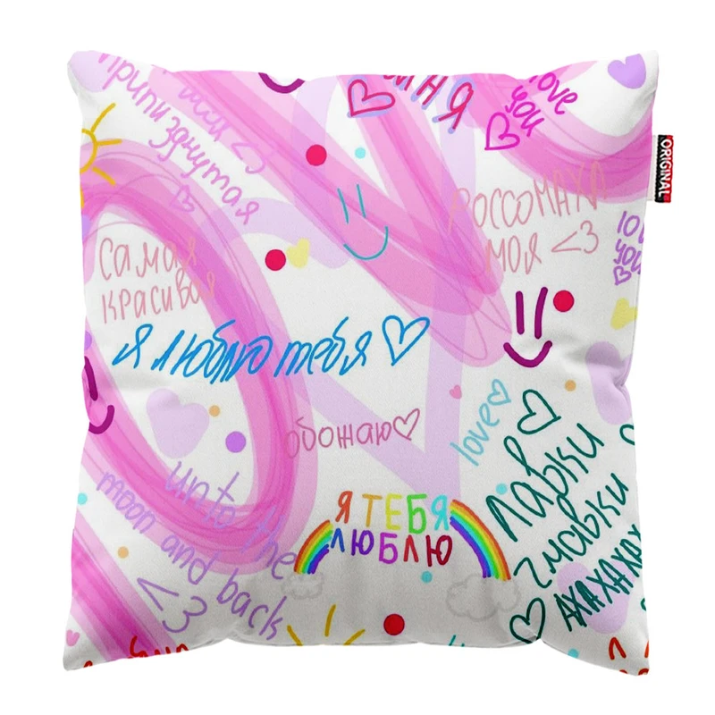 کوسن پاد آفرین طرح عشق کد 3832 سایز 30*30 سانتی متر