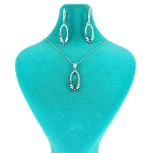 نیم ست نقره زنانه سلین کالا مدل بیضی کد pc1-4