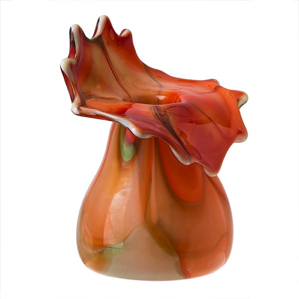گلدان شیشه ای گالری گل کار مدل دالبری مرمری