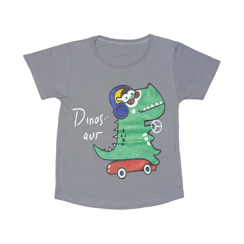 تی شرت پسرانه مدل دایناسور ماشین سوار کد 1241