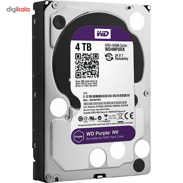 هارددیسک اینترنال وسترن دیجیتال مدل Purple NV WD4NPURX ظرفیت 4 ترابایت