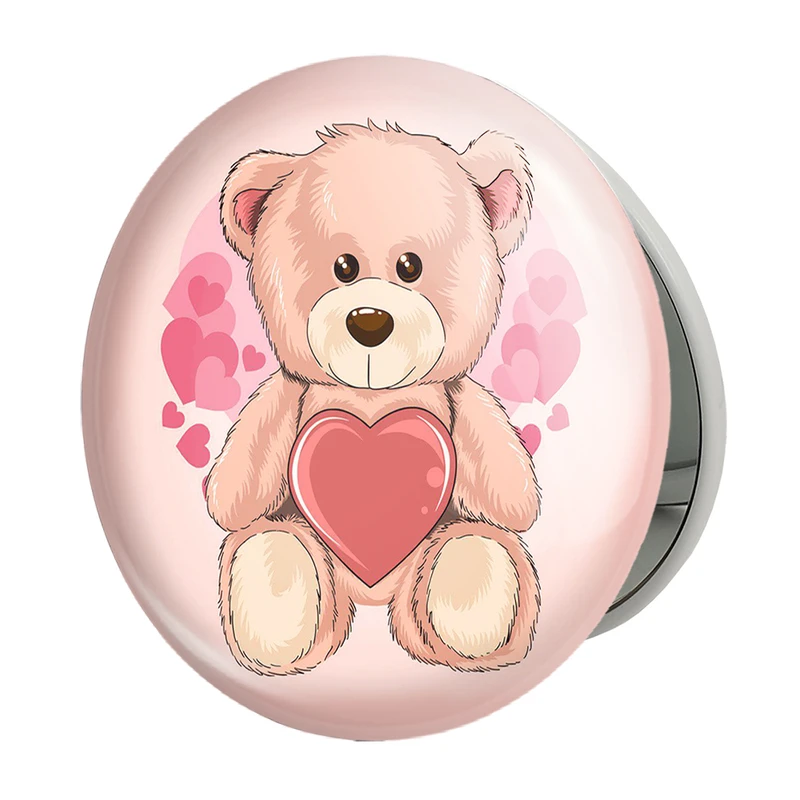 آینه جیبی خندالو طرح عاشقانه مدل تاشو کد 1885 