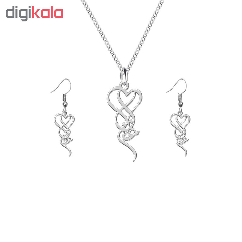 نیم ست نقره زنانه ترمه 1 طرح غزال کد L504