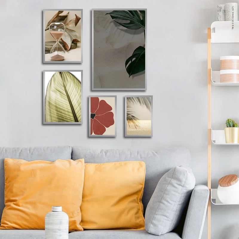 تابلو بکلیت طرح طبیعت و ساعت شنی مدل SI-2971 مجموعه 5 عددی