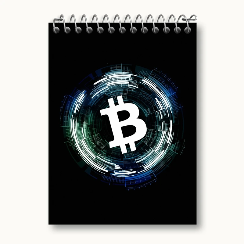 دفتر یادداشت 50 برگ خندالو مدل ارز دیجیتال بیت کوین کد 10873