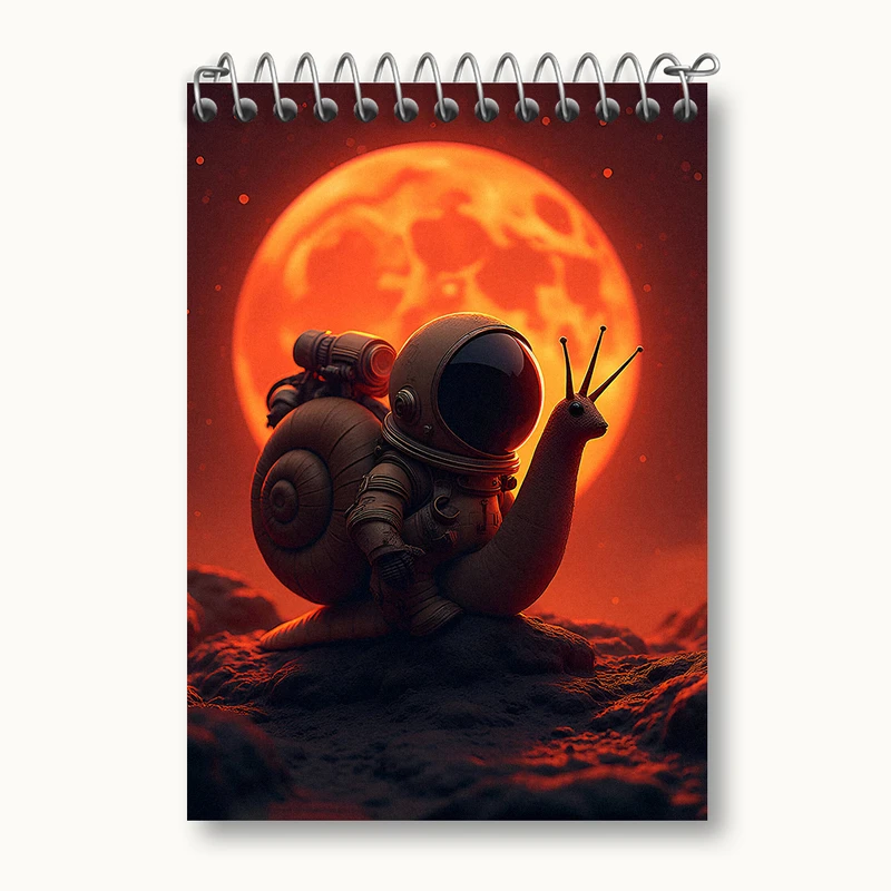 دفتر یادداشت 50 برگ خندالو طرح فضانورد و حلزون کد N3350