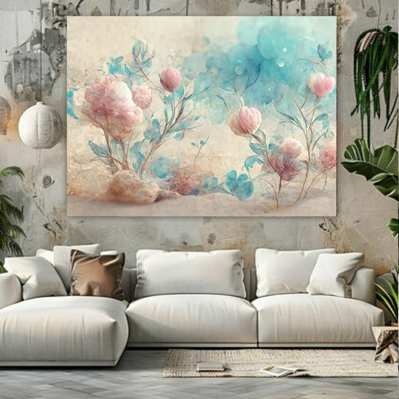  پوستر پارچه ای طرح مدرن گل ها کد FP104452