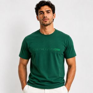 تی‌شرت آستین کوتاه یقه گرد مردانه کراس مدل نخ پنبه سوپر کامپکت گلدوزی