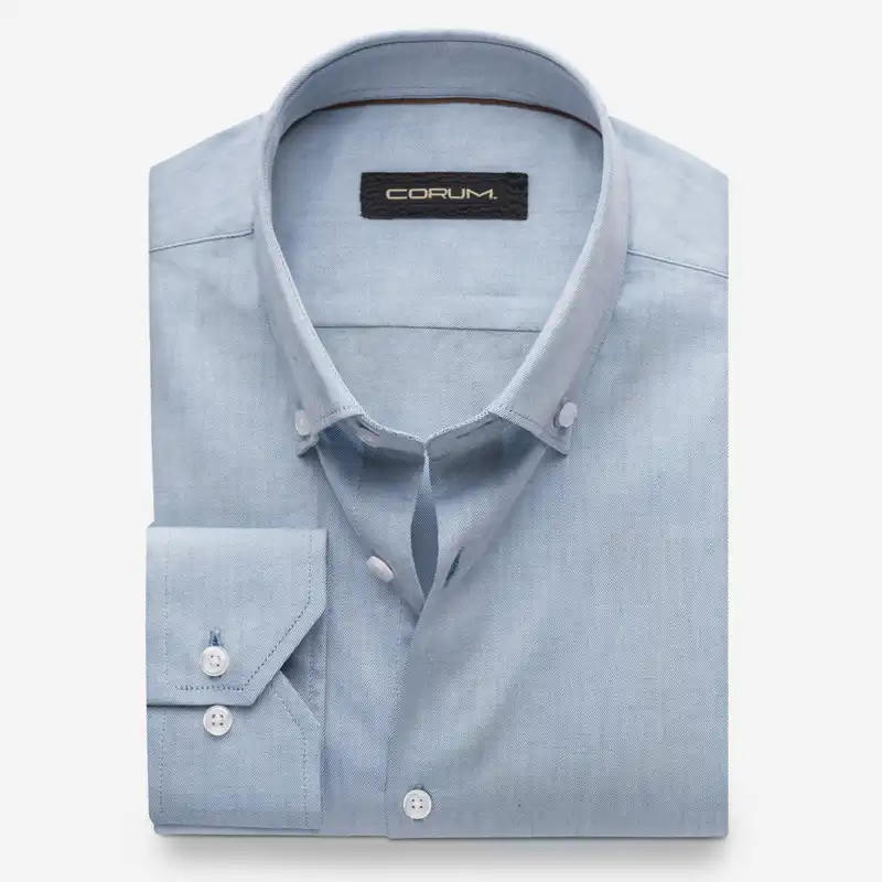 پیراهن آستین بلند مردانه کروم مدل یقه دکمه دار 2310118