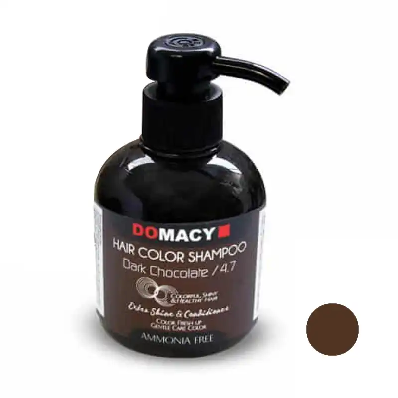 شامپو رنگساژ دوماسی شماره 4.7 حجم 300 میلی لیتر رنگ قهوه ای شکلاتی