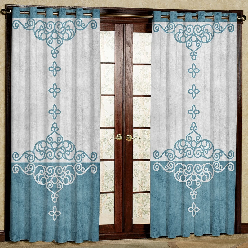 پرده مدل طرح دار مخمل پانچی کد 1068 سایز 140x280 سانتی متر