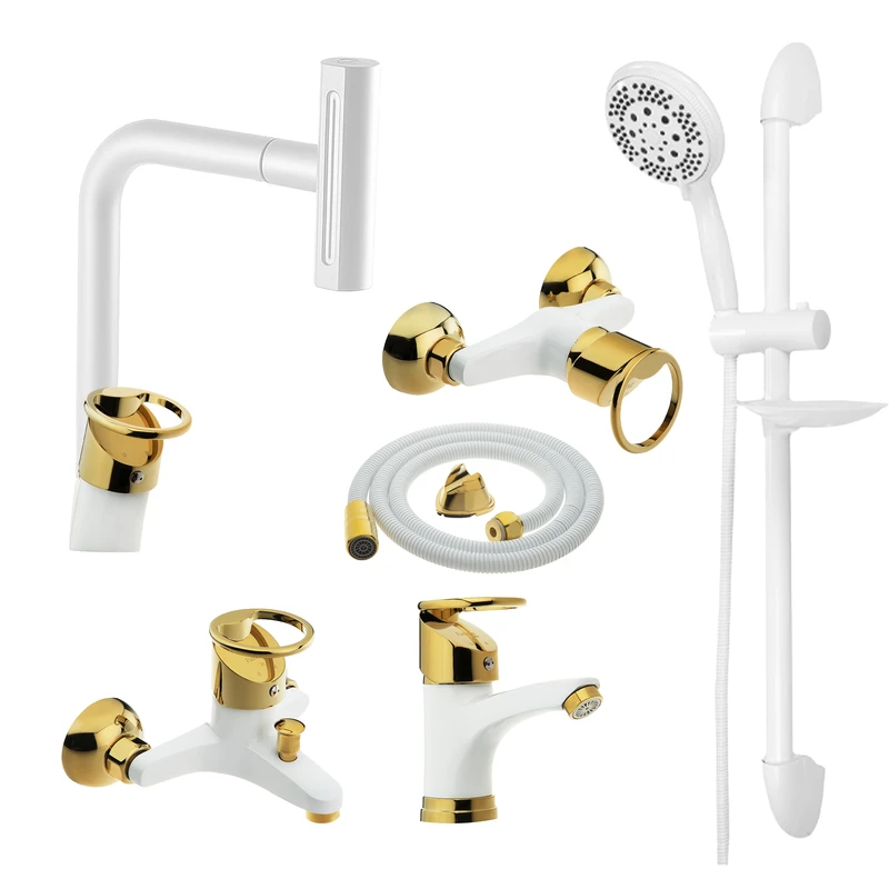 ست شیرآلات فراست پویا مدل النگویی آبشاری چهارحالته مجموعه 6 عددی