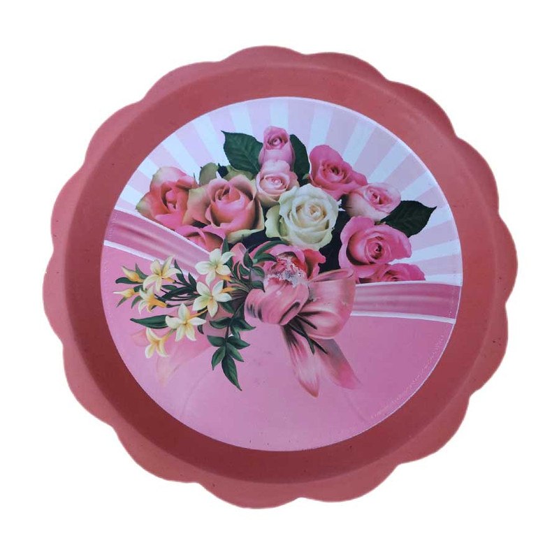 سینی مدل دایره طرح گل رز