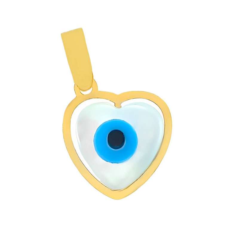 آویز گردنبند طلا 18 عیار زنانه سوزیانا مدل چشم نظر طرح قلب